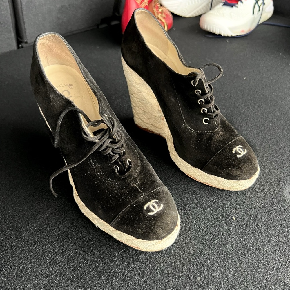 Chanel Black Espadrilles